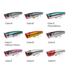 Topwater Popper 8.5–30g Floating Rock Pop Artificial Hard Baits for Bass, Perch & Pike