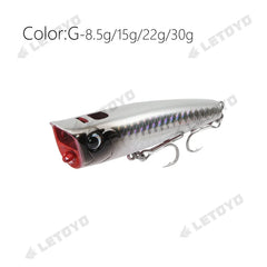 Topwater Popper 8.5–30g Floating Rock Pop Artificial Hard Baits for Bass, Perch & Pike