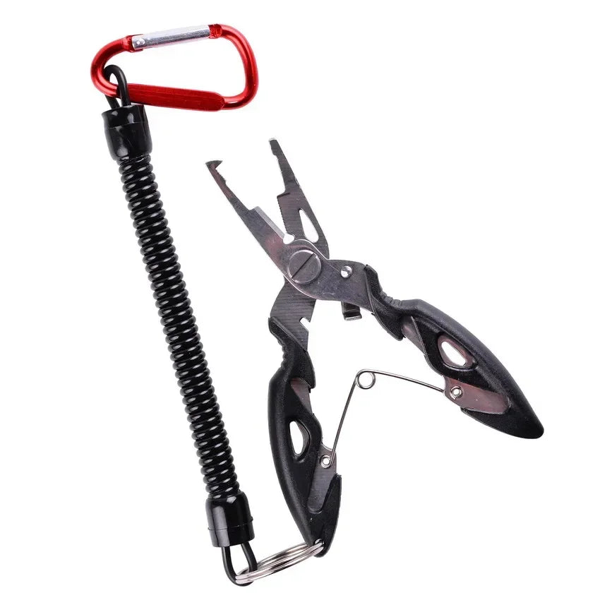 Multifunction Stainless Steel Fishing Pliers – Scissors, Hook Remover & Braid Cutter with Lanyard