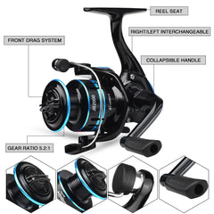 Telescopic Surf Fishing Rod Combo – Saltwater Spinning Rod with Reel, Line & Carry Bag