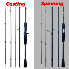 Travel Carbon Fishing Rod – Spinning & Baitcasting Ultralight Lure Rod (1.8m–2.4m)