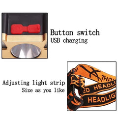 Rechargeable 5-Head LED Headlamp – Super Bright USB Motion Sensor Fishing Light