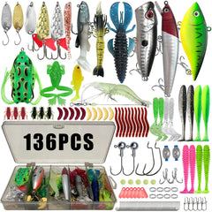 Fishing Lure Kit – 86/88/136/149/366pcs Multi-Lure Box for Trout, Pike & Bass