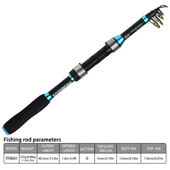 Telescopic Surf Fishing Rod Combo – Saltwater Spinning Rod with Reel, Line & Carry Bag