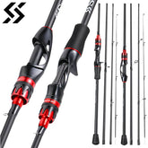 2.1m Ultralight Carbon Fiber Casting/Spinning Fishing Rod – 4 Sections with EVA Handle