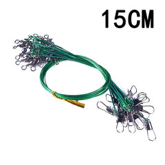 Super Strong Steel Wire Fishing Leader – Anti-Bite, High Tensile with Rotating Snaps (20–200pcs)