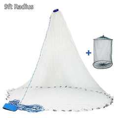 American Saltwater Fishing Cast Net – Zinc Sinker Weighted Bait Trap (3–10ft Radius)