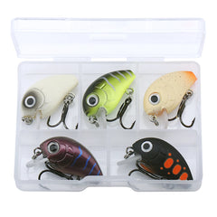 5pcs Mini Fish Bass Fishing Lure Set 3cm 1.5g Topwater Crankbaits for Pike & Bass