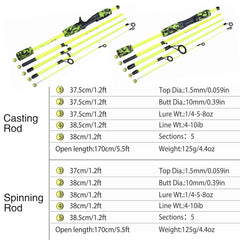 Sougayilang 5-Section Spinning & Casting Rod – Ultralight Carbon Fiber Travel Fishing Pole