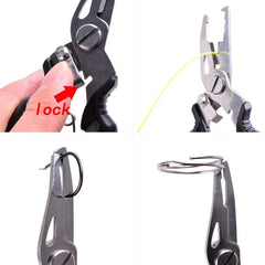 Multifunction Stainless Steel Fishing Pliers – Scissors, Hook Remover & Braid Cutter with Lanyard