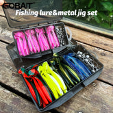 50PCS Jig Bait Soft Lure Kit – 5.5cm/7cm/10cm with Jig Head Hooks & Tackle Box
