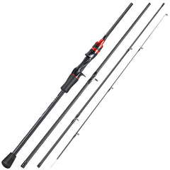 2.1m Ultralight Carbon Fiber Casting/Spinning Fishing Rod – 4 Sections with EVA Handle