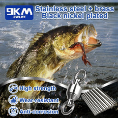 Ball Bearing Fishing Swivels – Stainless, 360° Anti-Twist, Solid Rings (20/50/100 Pack)