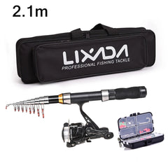 Telescopic Fishing Rod & Reel Combo Kit – Full Set with Lures, Tackle Box & Carry Bag (2.1m/2.3m)