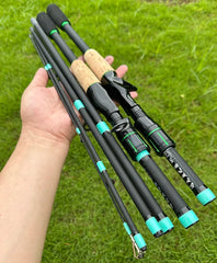 Casting & Spinning Lure Fishing Rod – 1.8m/2.1m Carbon Fiber Ultralight Travel Rod
