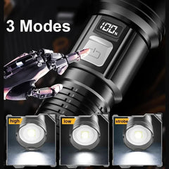 Powerful LED Flashlight – 5000LM Ultra Bright Tactical Torch with Zoom & Waterproof Design