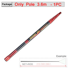Folding Telescopic Fishing Landing Net 2.1–4.0m Carbon Fiber Pole with Stainless Steel Head