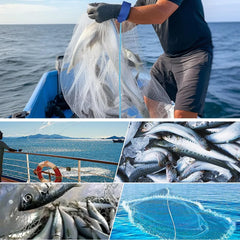 American Saltwater Fishing Cast Net – Zinc Sinker Weighted Bait Trap (3–10ft Radius)