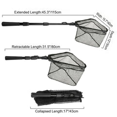 Telescopic Folding Fishing Net – Aluminum Alloy Landing Net for Carp & Fly Fishing