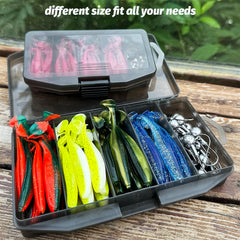 50PCS Jig Bait Soft Lure Kit – 5.5cm/7cm/10cm with Jig Head Hooks & Tackle Box