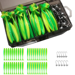50PCS Jig Bait Soft Lure Kit – 5.5cm/7cm/10cm with Jig Head Hooks & Tackle Box