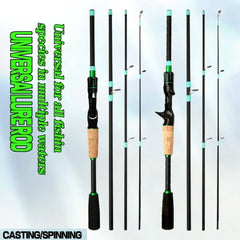 Casting & Spinning Lure Fishing Rod – 1.8m/2.1m Carbon Fiber Ultralight Travel Rod