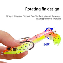 Frog Lure Double Propeller Legs Silicone Soft Baits 13.6g 16.6g Topwater Wobblers Artificial Bait for Bass Catfish