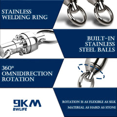 Ball Bearing Fishing Swivels – Stainless, 360° Anti-Twist, Solid Rings (20/50/100 Pack)