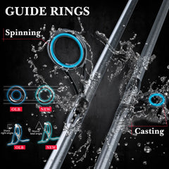 Sougayilang 5-Section Spinning & Casting Rod – Ultralight Carbon Fiber Travel Fishing Pole