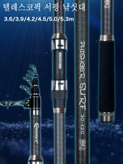 Telescopic Surf Spinning Rod 3.6m–4.5m | 30T Carbon Travel Surfcasting Fishing Pole