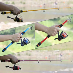 Fishing Pole Set – Telescopic Rod & Spinning Reel Combo with Hooks & Baits