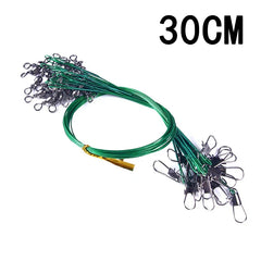 Super Strong Steel Wire Fishing Leader – Anti-Bite, High Tensile with Rotating Snaps (20–200pcs)