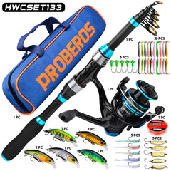 Telescopic Surf Fishing Rod Combo – Saltwater Spinning Rod with Reel, Line & Carry Bag
