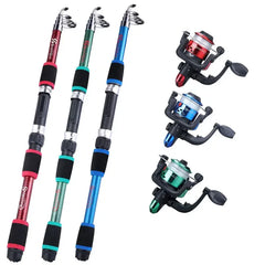 Fishing Pole Set Full Kit with Telescopic Rod & Spinning Reel