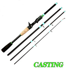 Casting & Spinning Lure Fishing Rod – 1.8m/2.1m Carbon Fiber Ultralight Travel Rod