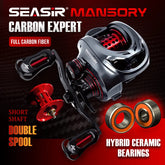 Mansory Ultralight Baitcasting Reel 146g – 7.3:1, 11+1 Bearings, Double Spools, Carbon Body
