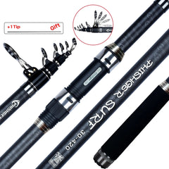 Telescopic Surf Spinning Rod 3.6m–4.5m | 30T Carbon Travel Surfcasting Fishing Pole