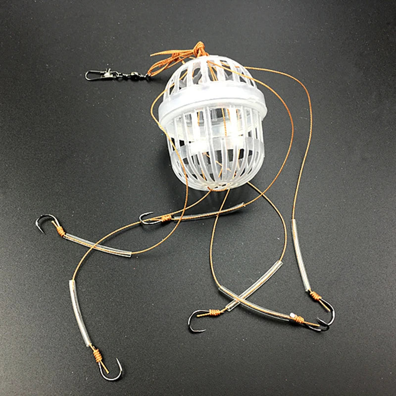 Explosion Bait Cage Hook – 6 Strong Carbon Steel Fishing Hooks for Carp & Sea Fishing