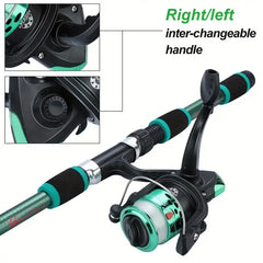 Fishing Pole Set Full Kit with Telescopic Rod & Spinning Reel