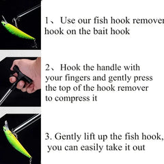Portable Aluminum T-Hook Fish Hook Remover – Stainless Steel Fishing Tackle Tool