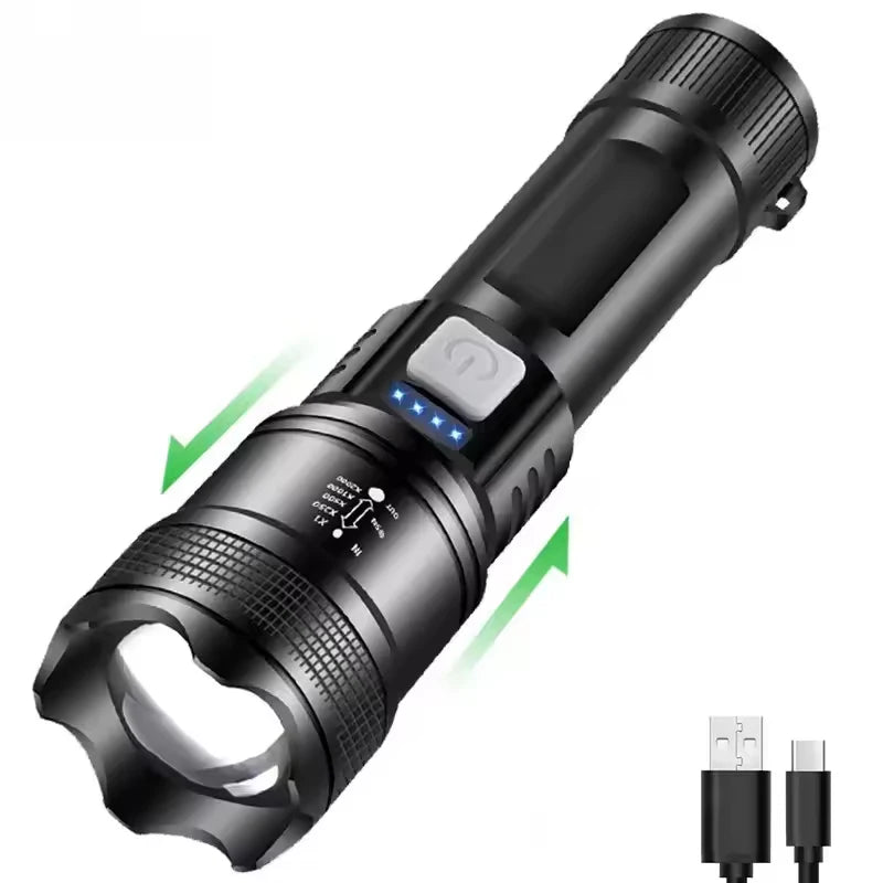 Powerful LED Flashlight – 5000LM Ultra Bright Tactical Torch with Zoom & Waterproof Design