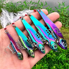 Metal VIB Fishing Lure – 20g Colorful Sinking Vibration Bait with 3D Eyes & Treble Hooks