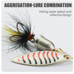 5pcs Metal Spinner Baits Kit – Trout/Bass/Salmon Inline Spinners with Tackle Box