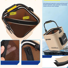 Portable Fishing Bucket – PVC Live Fish Container & Tackle Storage Box
